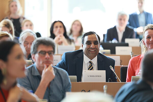 Shaffaq speaking at the European Parliament